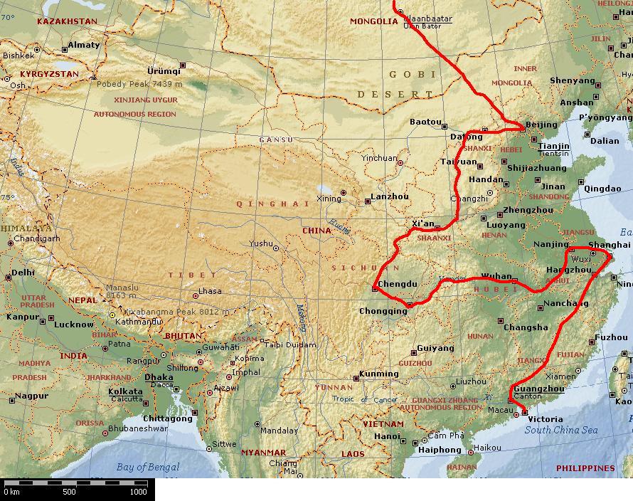 Karta Kina.