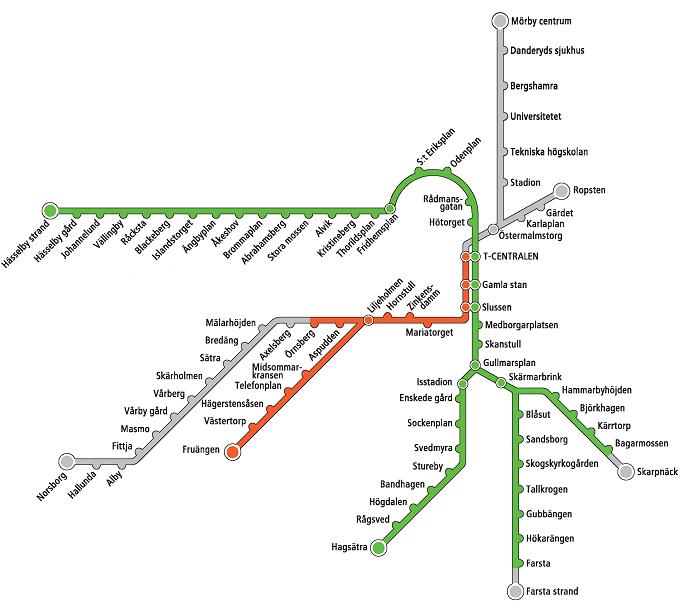 Tunnelbanekarta, 1964-04-05