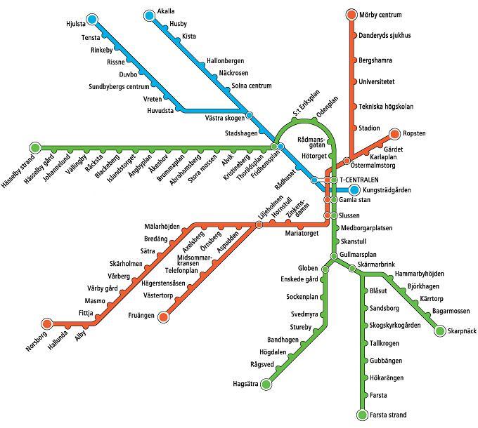 Dagens tunnelbanekarta.